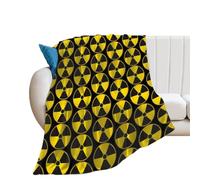 Nuclear Radiation Warning Sign Flannel Throw Blanket Personalised Lightweight Warm Winter Blankets for Bed Sofa 60"*80"（150 * 200cm）