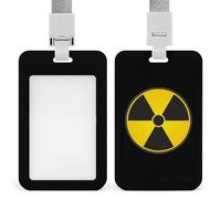 Nuclear Radiation Warning Sign ID Badge Holder Name Card Holders Photocard Case with Lanyard for Teacher Nurse Office