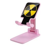 Nuclear Radiation Warning Sign Plastic Phone Stand Foldable Cellphone Holder for Desk Adjustable Accessories