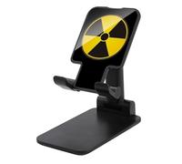 Nuclear Radiation Warning Sign Plastic Phone Stand Foldable Cellphone Holder for Desk Adjustable Accessories