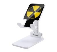 Nuclear Radiation Warning Sign Plastic Phone Stand Foldable Cellphone Holder for Desk Adjustable Accessories