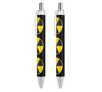 Nuclear Radiation Warning Sign Retractable Cute Ballpoint Pen 0.5 Mm Fine Point Flexible Round Barrel for Men Women