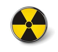 Nuclear Radiation Warning Sign Round Brooch Pins Badge Printed Button Tie Lapel Backpack Pin Decoration for Women Men