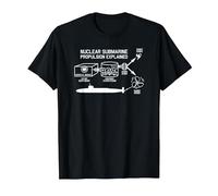 Nuclear Submarine Propulsion Funny Diagram T-Shirt, Men, Black, X-Large