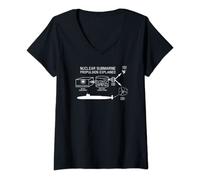 Nuclear Submarine Propulsion Funny Diagram V-Neck T-Shirt