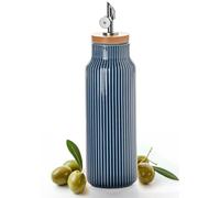 Nucookery 20oz Ceramic Olive Oil Dispenser Bottle for Kitchen spray, Large Capacity Cooking Oil Container for Storage Vinegar, Soy Sauce, Coffee Syrup, Liquids, Blue
