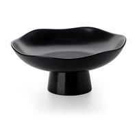 Nucookery Ceramic Fruit Bowl for Kitchen Counter, Modern Fruit and Bread Basket Stand, 10 inch Large Decorative Bowl for Home Kitchen Decor, Fruit & Vegetables Holder Storage, Matte Black
