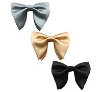 Nœud Papillon Surdimensionné en Satin de Soie Pour Homme Couleur Unie, LLHJUNUK, Mi*3-Blue,Navy Blue,Wine