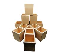 Nudaoz 12 Unfinished Wooden Pen Cups for DIY Crafts - Blank Wood Pen Holders to Customize, 7.62×7.62×10.16 cm Size