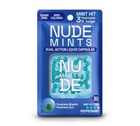 NUDE Breath Mints for Bad Breath - Ice Shot - 2 in 1 Keto Friendly Sugar Free Mints - Gluten Free Bad Breath Treatment for Adults - Carbs - Calorie - Breath Freshener for People - Instant Fresh -