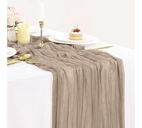 Nude Cheesecloth Table Runner 10ft Gauze Runner Boho Rustic Light Brown Cheese Cloth Table Runner for Wedding Bridal Baby Shower Home Decor Holiday Decorations