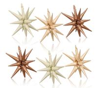 Nude Cream Beige Star Balloons, 22 Inch Apricot Brown Tan Foil Explosion star Balloon, Large Spike Balloon star Cone Balloons, for Boho Birthday Wedding Baby Shower Party Backdrop Decorations
