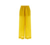 Nude elasticated-waist palazzo pants - Yellow 38-40-42