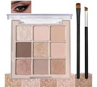 Nude Eyeshadow Palette, 9-Color Taupe & Brown Eyeshadow, Smooth Long-Lasting, Highly Pigmented, Neutral Makeup Palette for Mature Skin