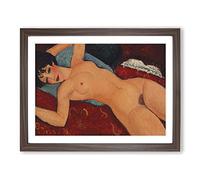 Nude Female Vol.1 By Amedeo Modigliani Classic Painting Framed Print | A3 Walnut Framed Wall Art | Ready to Hang | Classic Historical Picture | Living Room Bedroom Lounge Office