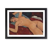 Nude Female Vol.1 by Amedeo Modigliani Framed Print | A2 Black Framed Wall Art | Ready to Hang | Modern Nature Picture | Living Room Bedroom Lounge Office