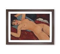 Nude Female Vol.1 by Amedeo Modigliani Framed Print | A2 Walnut Framed Wall Art | Ready to Hang | Modern Nature Picture | Living Room Bedroom Lounge Office