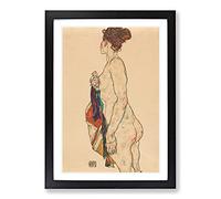 Nude Female Vol.1 by Egon Schiele Framed Print | A2 Black Framed Wall Art | Ready to Hang | Modern Nature Picture | Living Room Bedroom Lounge Office