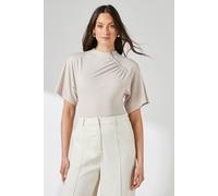 Nude Flutter Sleeve Zip Detail Top Principles Nude 10