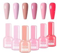 Nude Gel Nail Polish Set Large Capacity 12ML Pink Gel Polish 6 Colors Sheer Nude Rose French Manicure Shellac Gel Polish Soak Off UV Gel Polish Pastel Pink DIY Nail Art Salon for Women Girls Gift