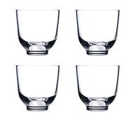 NUDE GLASS Hepburn Set of 4 Low Ball Glasses 12.85 oz - Round Cocktail Glasses, Scotch Glasses, Bourbon Cognac, Vodka, Margarita Tumbler Old Fashioned Glasses Set for Home Bar Gifts