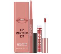 Nude Lip Liner and Lipstick Set, Long Lasting Matte Lip Stain Lip Gloss, Pink Natural Waterproof Velvety Lip Crayon Lip Pencil Lip Liners Set Makeup Gift for Women