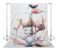 Nude Male Art Abstract Ink And Watercolor Erotic Print Modern Wall Decor Unique Gifts for Him Contemporary Masculine Style-1 Photography Cloth56x118inch(142x300cm)