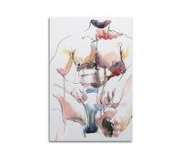 Nude Male Art Abstract Ink And Watercolor Erotic Print Modern Wall Decor Unique Gifts for Him Contemporary Masculine Style-1 Poster Decorative Painting Canvas Wall And Art Picture Print Modern Family