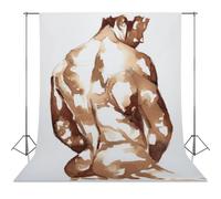 Nude Male Art Booty Lovers Sepia Tones Watercolor Print Sensual Booty Gay Wall Decor Unique Gift-1 Photography Cloth56x98inch(142x250cm)