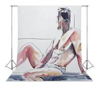 Nude Male Art Erotic Minimalist Giclée Print Above Bed Art Modern Wall Decor Romantic Bedroom Accent Unique Gifts for Him-1 Photography Cloth56x98inch(142x250cm)