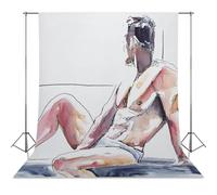 Nude Male Art Erotic Minimalist Giclée Print Above Bed Art Modern Wall Decor Romantic Bedroom Accent Unique Gifts for Him-1 Photography Cloth56x79inch(142x200cm)