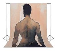 Nude Male Art Minimalist Back View Modern Figure Print Abstract Wall Decor Unique Gift-1 Photography Cloth56x79inch(142x200cm)