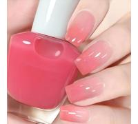 Nude Nail Polish, Jelly Pink Nail Polish, Light Pink Quick Dry Breathable Pastel Nail Varnish, Spring Summer Long Lasting No UV Needed DIY Nail Art Manicure for Women