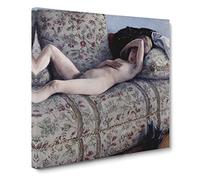 Nude On A Couch by Gustave Caillebotte Canvas Print | Gallery Wrapped 30mm Frame Wall Art | 20x20 inches | Ready to Hang | Modern People Picture | Living Room Bedroom Lounge Office
