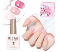 Nude Pink Nail Polish Jelly Pink, Translucent Nude Pink Nail Varnish, Long Lasting Nude Gel Nail Varnish, Pink Sheer Jelly Gel Nail Polish for DIY Nail Art, Clear Gel Nail Polish for Girls