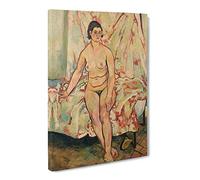 Nude Sitting On The Bed By Suzanne Valadon Classic Painting Canvas Wall Art Print Ready to Hang, Framed Picture for Living Room Bedroom Home Office Décor, 20x14 Inch (50x35 cm)