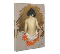 Nude Study By William Merritt Chase Canvas Print | Gallery Wrapped 30mm Frame Wall Art | 20x14 inches | Ready to Hang | Classic People Picture | Living Room Bedroom Lounge Office