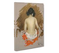 Nude Study By William Merritt Chase Canvas Print | Gallery Wrapped 30mm Frame Wall Art | 30x20 inches | Ready to Hang | Classic People Picture | Living Room Bedroom Lounge Office