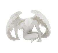 Nude Winged Male Angel Sitting Marble Finish Statue