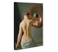 Nude Woman Before The Mirror By Christoffer Wilhelm Eckersberg Canvas Print | Gallery Wrapped 30mm Frame Wall Art | 30x20 inches | Ready to Hang | Contemporary People Picture | Living Room Lounge
