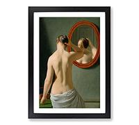 Nude Woman Before The Mirror by Christoffer Wilhelm Eckersberg Framed Print | A2 Black Framed Wall Art | Ready to Hang | Modern Nature Picture | Living Room Bedroom Lounge Office