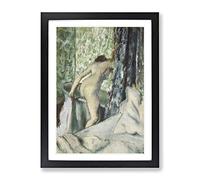 Nude Woman In The Bath By Edgar Degas Classic Painting Framed Print | A4 Black Framed Wall Art | Ready to Hang | Classic Historical Picture | Living Room Bedroom Lounge Office