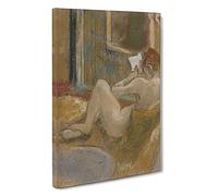 Nude Woman Reading By Edgar Degas Canvas Print | Gallery Wrapped 30mm Frame Wall Art | 30x20 inches | Ready to Hang | Impressionist People Picture | Living Room Bedroom Lounge Office