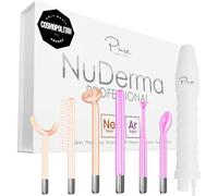 NuDerma Professional Skin Therapy Wand - Portable Handheld High Frequency Skin Therapy Machine with 6 Neon & Argon Wands - Acne Treatment - Skin Tightening - Wrinkle Reducing - Facial Skin Lifter
