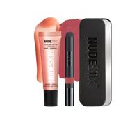 NUDESTIX Candy Kiss Lip Set Shimmer Pink Plump - Holiday Kit with Intense Matte Lip + Cheek Pencil & Hydrating Peptide Lip Butter - Vegan