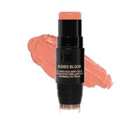 NudeStix Nudies Bloom Blush Stick w/Blending Brush, 3-in-1 Dewy Color for Cheeks, Eyes, Lips, Brightening Balm Makeup for Natural Healthy Glow, Glossy Finish, 0.25 oz (7g) (Sweet Peach Peony)