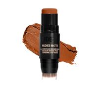 NUDESTIX Nudies Bronze Matte Bronzer Stick Beach Babe 7g - Matte Cream Bronzer for Cheeks, Eyes & Lips - Longwear Sculpting Bronzer, Warm Rosy Tan