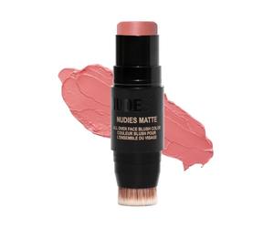 NUDESTIX Nudies Matte Blush Stick Naughty N' Spice 7g - Matte Cream Blush for Cheeks, Eyes & Lips - Soft Focus Finish, Longwear, Neutral Deep Rose