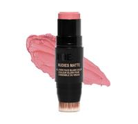 NUDESTIX Nudies Matte Blush Stick Sunkissed Pink 7g - Matte Cream Blush for Cheeks, Eyes & Lips - Soft Focus Finish, Longwear, Cool Bright Rose-Pink