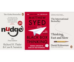 Nudge Improving Decisions About Health Wealth and Happiness, Black Box Thinking, Thinking Fast and Slow 3 Books Collection Set